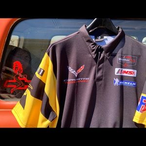 Corvette Racing polo styled tee in a large
